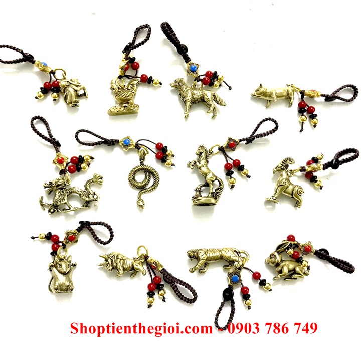 Bộ Móc Khóa Tượng Đồng 12 Con Giáp - SP005252 